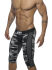    "Fetish Knee Length Pant Back Opening - Camouflage Charcoal" 