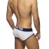 - "White Basic Cotton Briefs - Navy" 