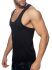 - "U-Neck Cotton Tank Top - Black" 