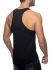 - "U-Neck Cotton Tank Top - Black" 