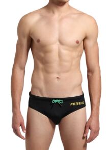 - "Basic Swim Briefs With Contrast Logo - Black" 