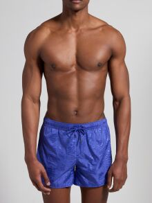 - "Retro Men's Swim Trunks - Clematis Blue" (. !) 