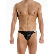 - "Leather Low Cut Briefs - Black" 