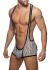  "Tiger Print Bottomless Singlet - Heather Grey" 