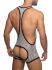   "Tiger Print Bottomless Singlet - Heather Grey" 