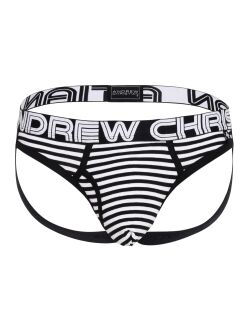 - "Almost Naked Fly Stripe Briefs Jock - Black/White Stripes" 