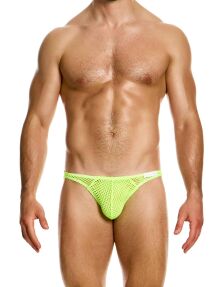 - "Mesh Through Low Cut Briefs - Yellow Neon" 