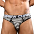 - "Almost Naked Fly Stripe Briefs Jock - Black/White Stripes" 