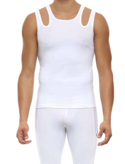 - "Hole Double Tanktop - White" 