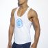 - "Fitness Badge Plain Tank Top - White" 