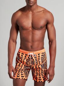 - "All-Over Logo Medium Boardshort - Orange Fluo" 