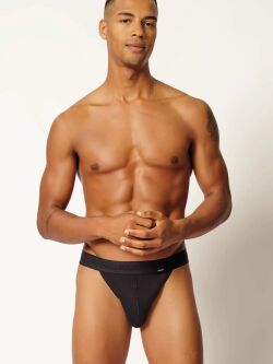 Трусы-танга "Cotton Rib Tanga Briefs 2 Pack Black" (комплект 2 шт.)