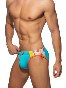 - "Combi Fruit Swim Briefs - Turquoise" 