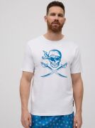  "90513 T-Shirt with Pirate Skull Printed Blanco" 