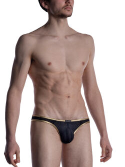 - "M2008 Low Rise Briefs - Black / Gold" 