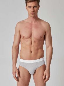 �����-����� "Bamboo Deluxe Briefs - Stone Grey Melange" 