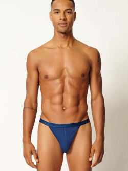 �����-����� "Cotton Rib Slim Waist Tanga Briefs 2 Pack Navy" (�������� 2 ��.) 