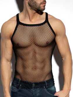 �����-���������� "Beachy Net Strap Tank Top - Black" 