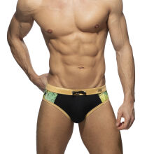 ������-����� "Side Leaves Swim Briefs - Black" 