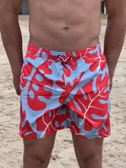 ������-����� "Leaves Medium Boardshort - Azure" 